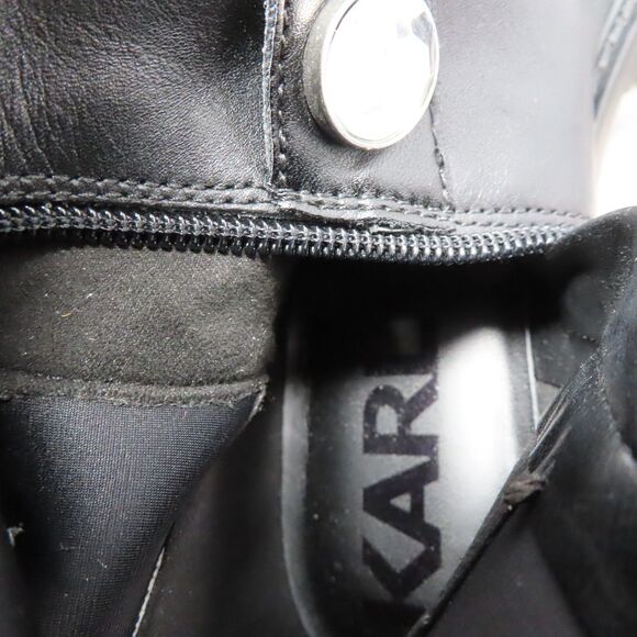 Karl Lagerfeld Paris Milla Embellished Rhinestone 8.5M Leather Tall Riding Boots - Picture 16 of 16